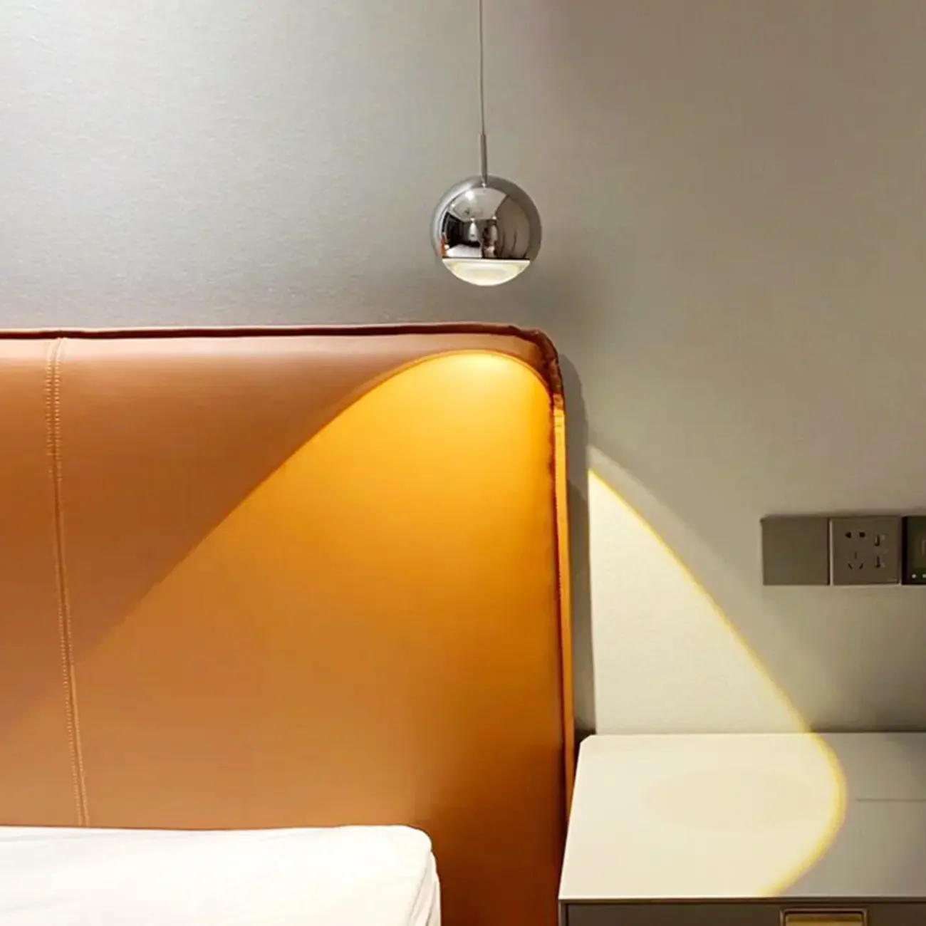 Modern Chrome Metal Globe Pendant Light Warm LED