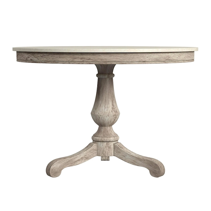 Danielle 44 Round Pedestal Marble Dining Table