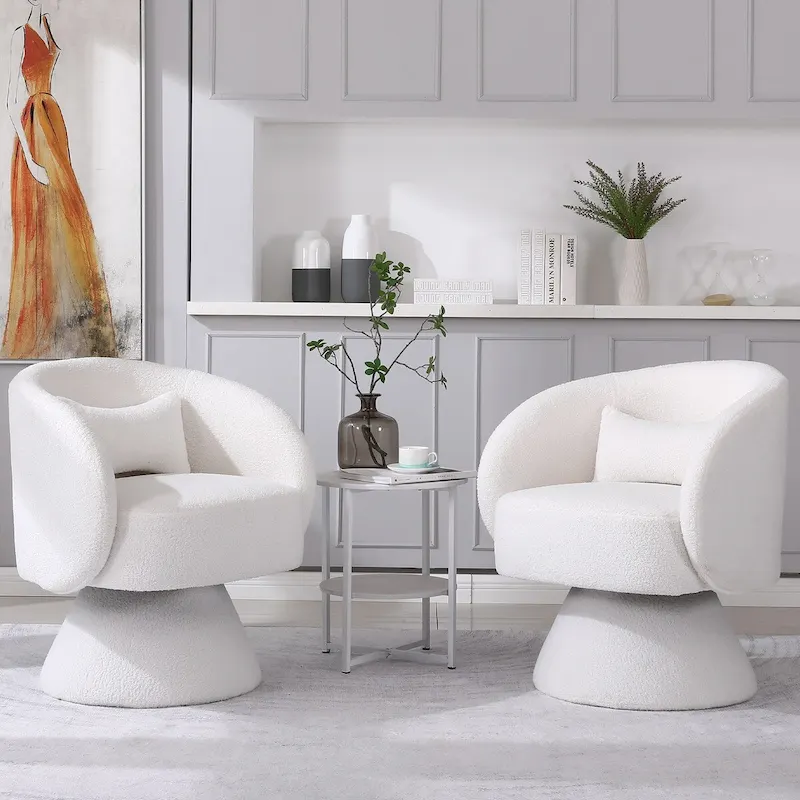 Upholstered Swivel Armchair (Set of 2)