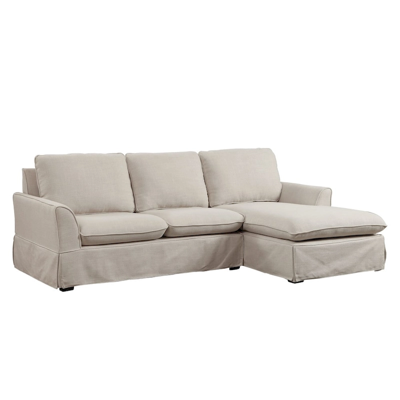 Gami Transitional Linen Fabric Skirted Sectional by Furniture of America