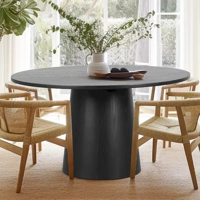 52 Solid Oak Round Pedestal Dining Table