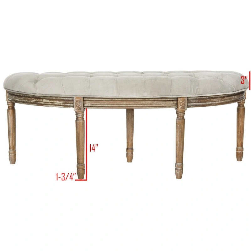 SAFAVIEH Kerasoula Rustic Semi Circle Bench - 50 W x 19.3 D x 19.3 H - 50Wx19Dx19H