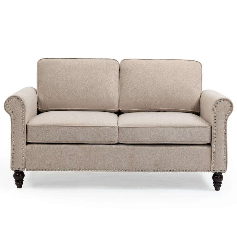 Upholstered Solid Wood Loveseat Sofa - 23.30 x 44.50 x 30.70