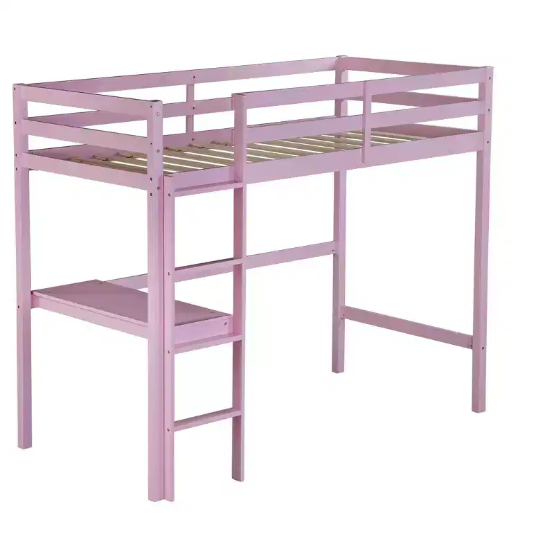 MAYEERTY Twin Bed Frame Upholstered Faux Leather Kid-Friendly No Box Spring Needed