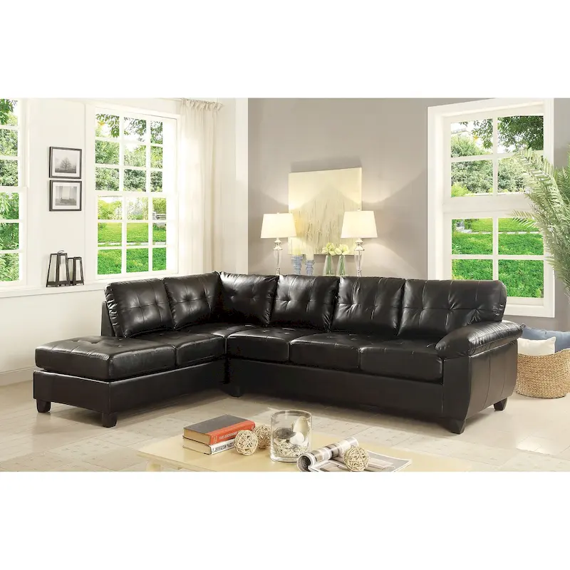 Gallant 111 in. W 2-piece Faux Leather L Shape Sectional Sofa - 78L x 111W x 32H