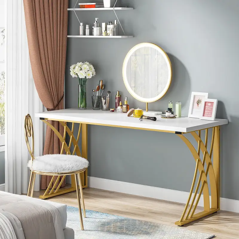 55 Inch Computer Desk with Metal Frame