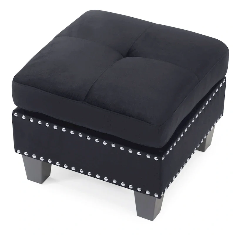 Copper Grove Meharrize Tufted Velvet Ottoman