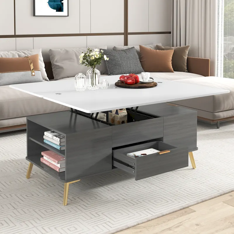 Lift Top Coffee Table Multi Functional Table with Drawers