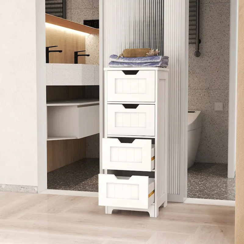 Freestanding storage cabinet with 4 drawers