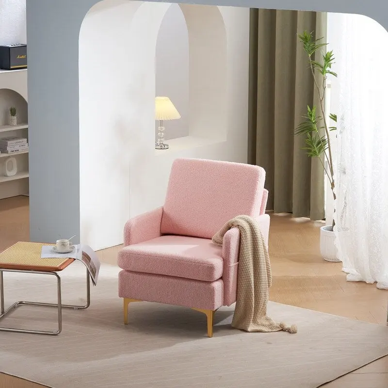 Upholstered Linen Accent Armchair