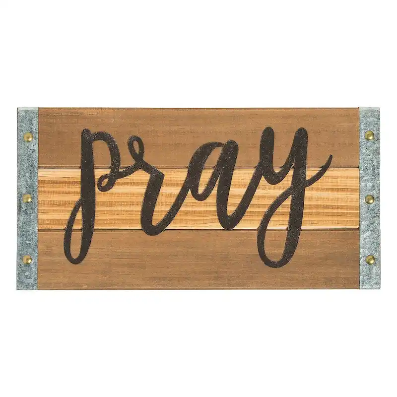 Wooden Pray Sign, All Seasons, Home Decor, Wall Decor, 1 Piece