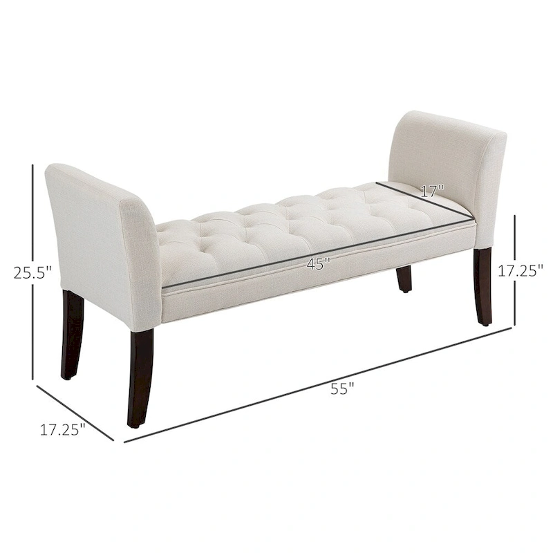 End of Bed Bench with Button Tufted Design,Upholstered Entryway Bench