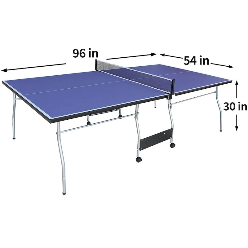 8FT Mid-Size Foldable Table Tennis, 2 Table Tennis Paddles & 3 Balls