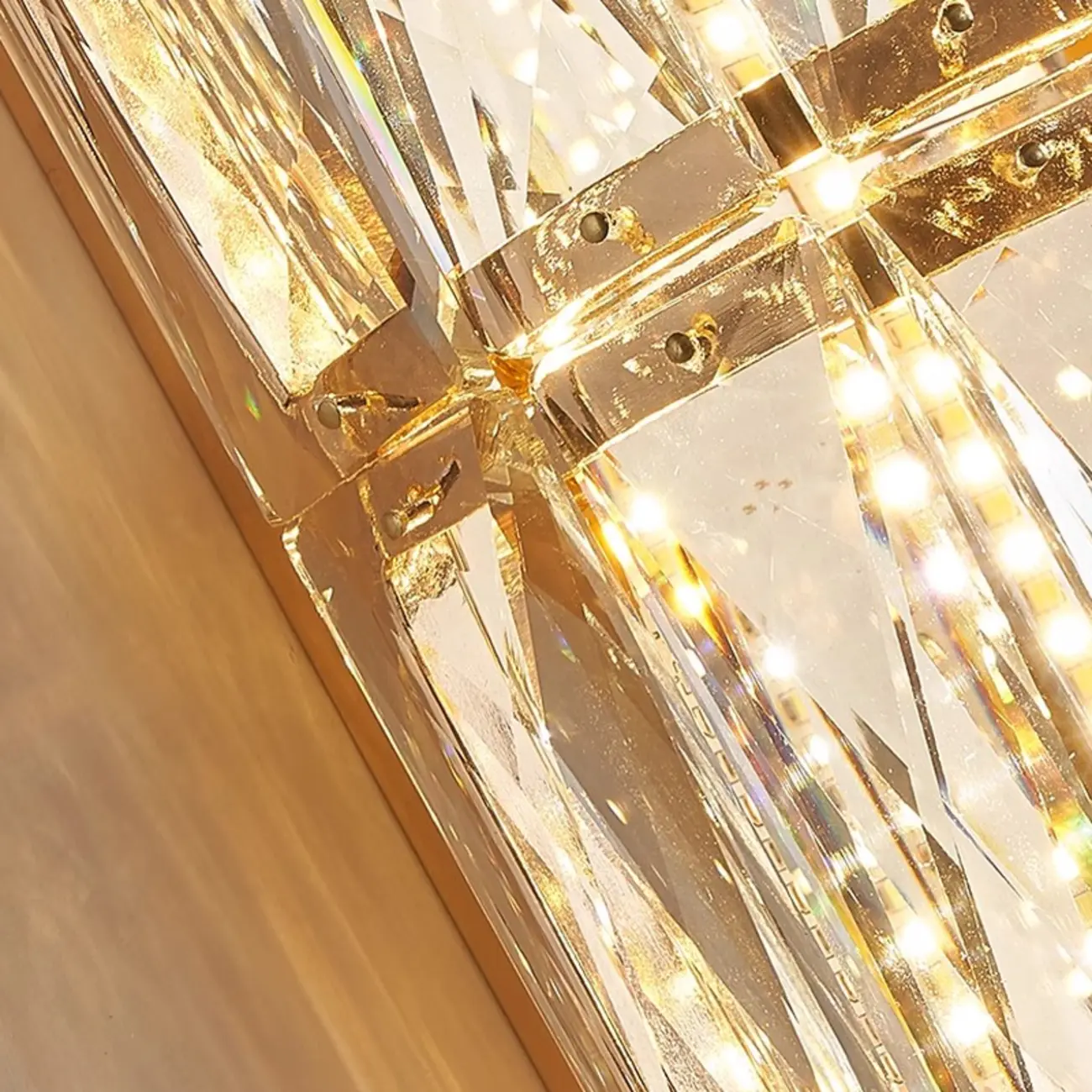 Direct-wired Steel Wall Sconce with Crystal Shade