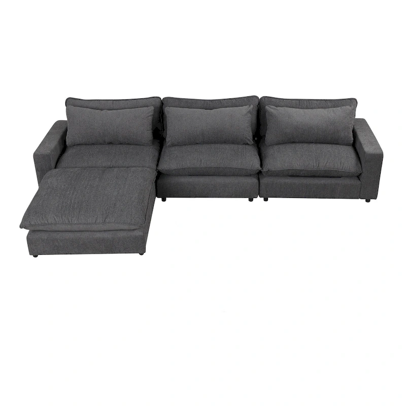 128inch Sectional Sofa Cloud Sofa Chenille Upholstered Sofa