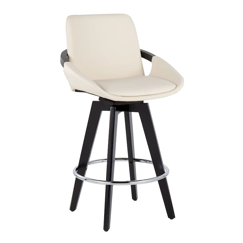 Carson Carrington Pugo Fixed-Height Counter Stool with Black Wood Base (Set of 2)