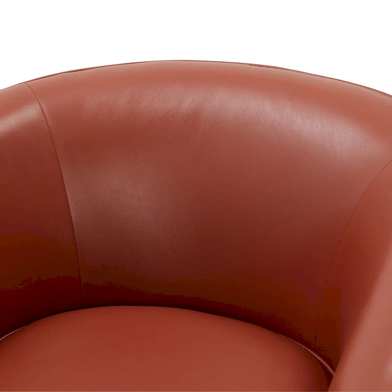 Tito Top Grain Leather Wood Base Swivel Chair by Greyson Living
