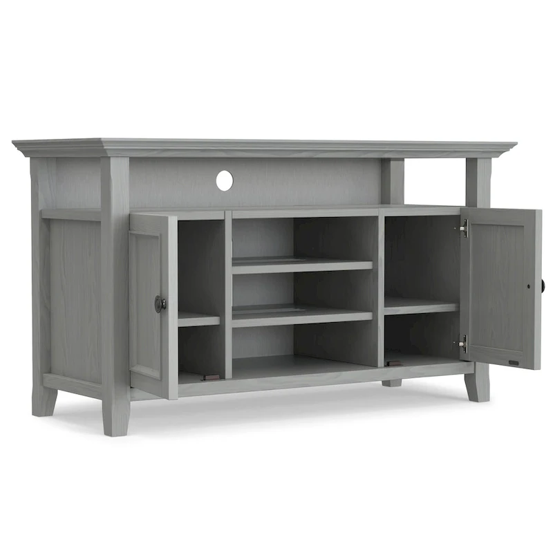 54-Inch Wide Solid Wood Transitional-Style Tv Stand — 54