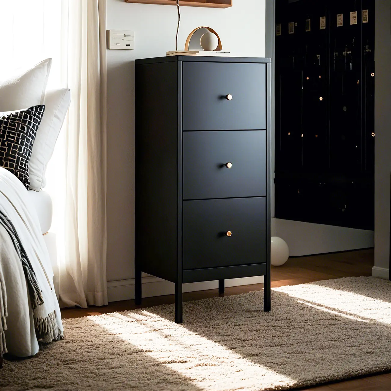 Traditional Steel Gloss Surface Double Dresser for Bedroom