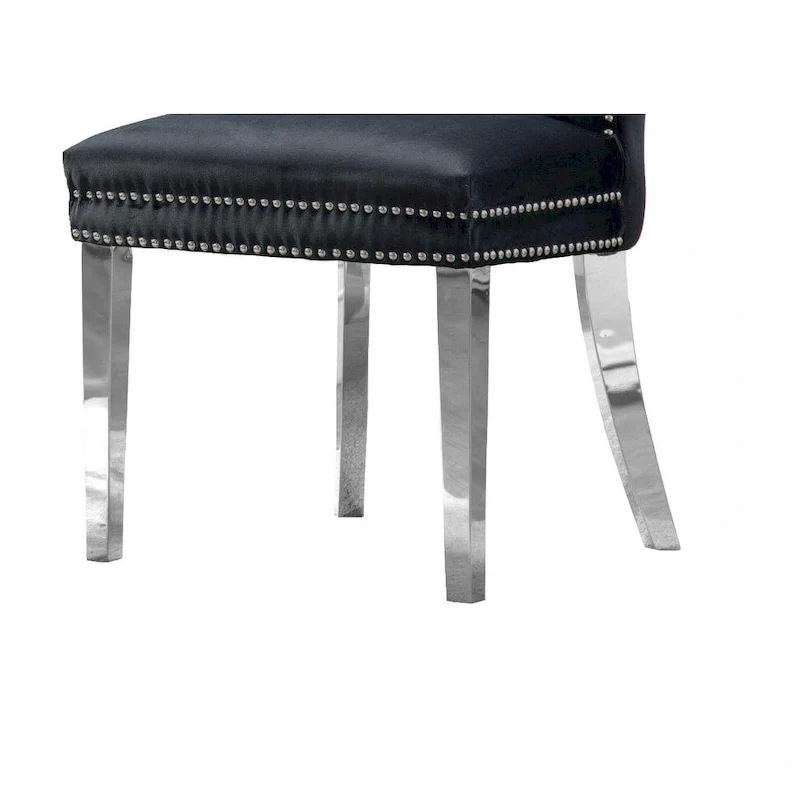 7-Piece Stainless Steel Nailhead Trim Dining Set