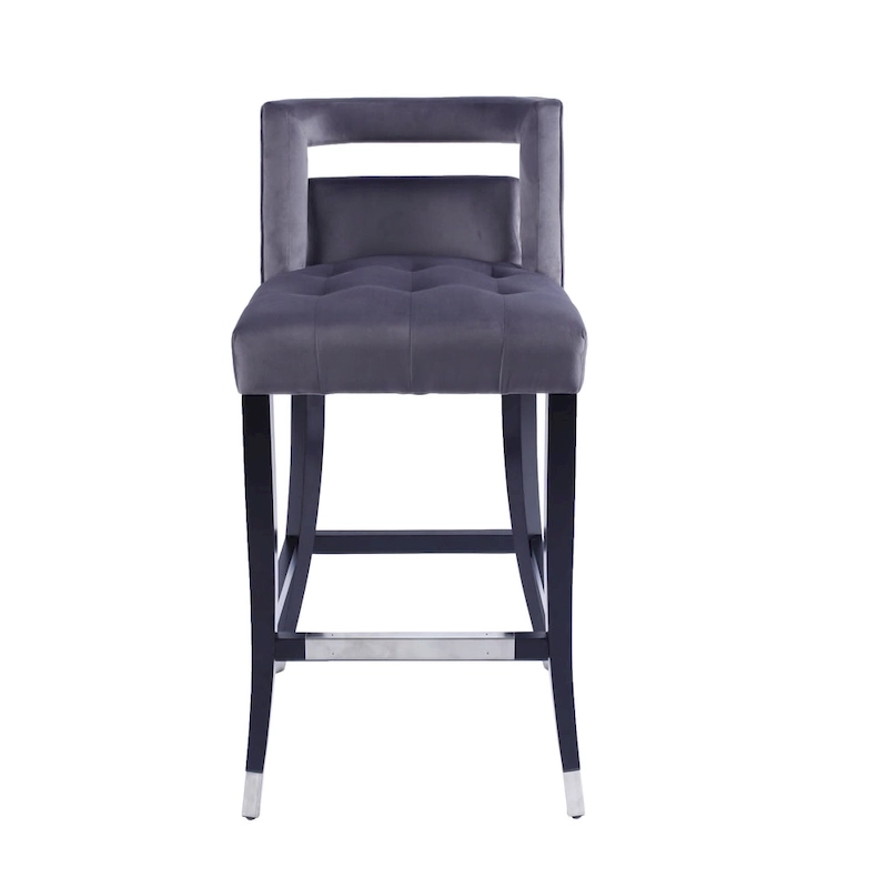 Suede Velvet Barstool with nailheads Dining Room Chair