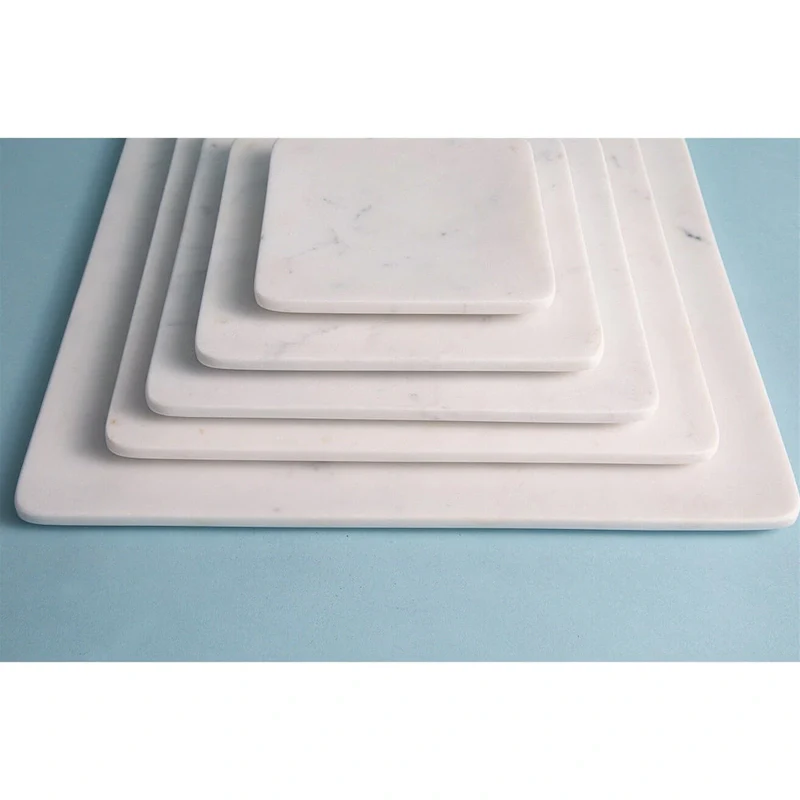 X-Lg. Square Marble Platter 15  x 15  - White