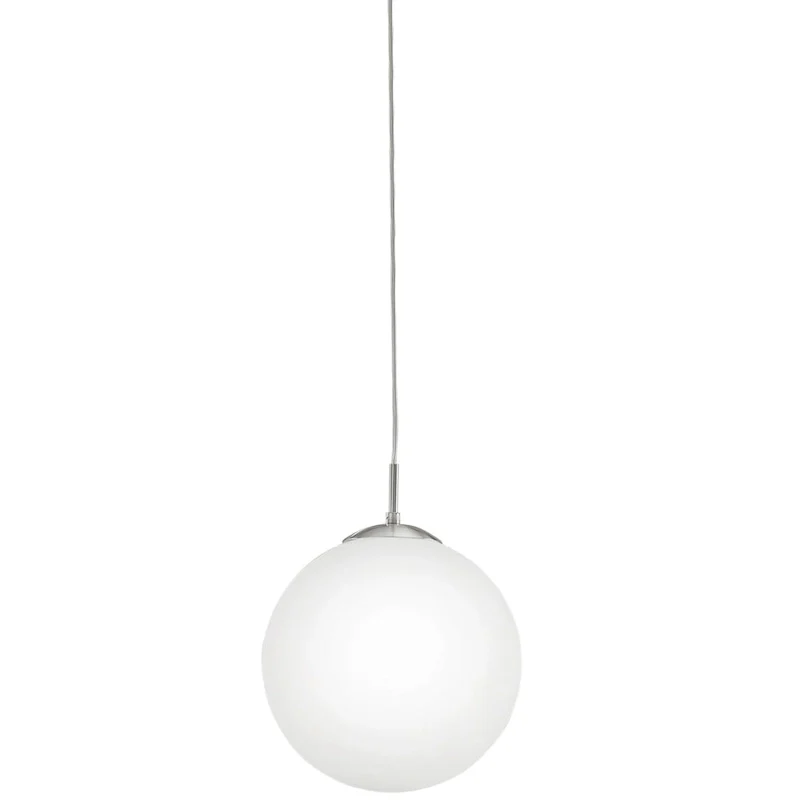 Eglo Rondo 1-light 60-watt Pendant with Matte Nickle Finish and Opal Glass