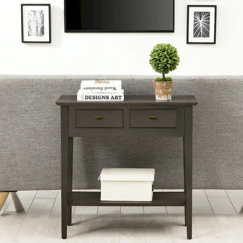 Teegan Solid Wood Hall Entryway Console Sofa Table