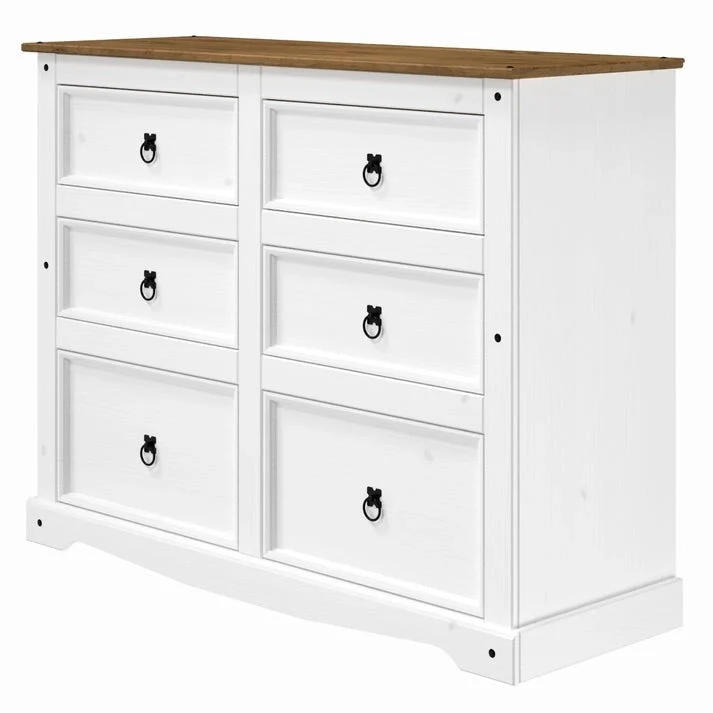 Wood Dresser 3+3 Drawers Chest