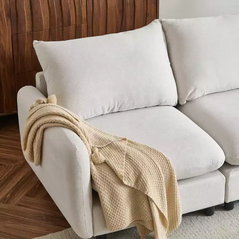 Christopher Knight Home Acker 5 Pieces Modern Upholstered Modular Sectional Sofa Set, White