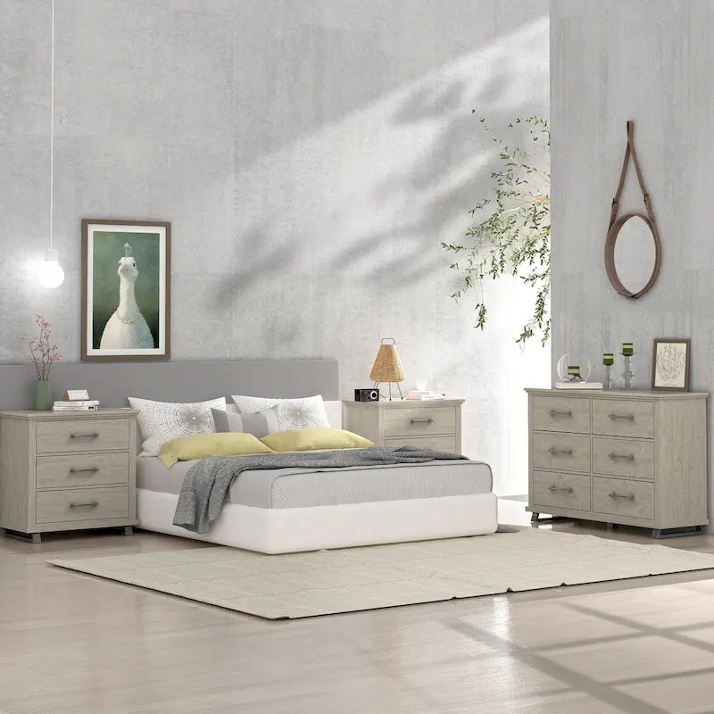 Farmhouse 3-Piece Bedroom Set - 2 Nightstand and 1 Dresser