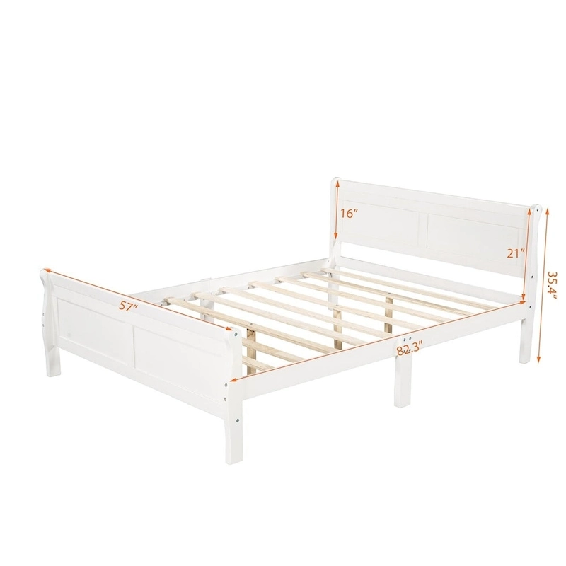 Harper & Bright Designs Wood Twin Sleigh Bed with Headboard and Footboard