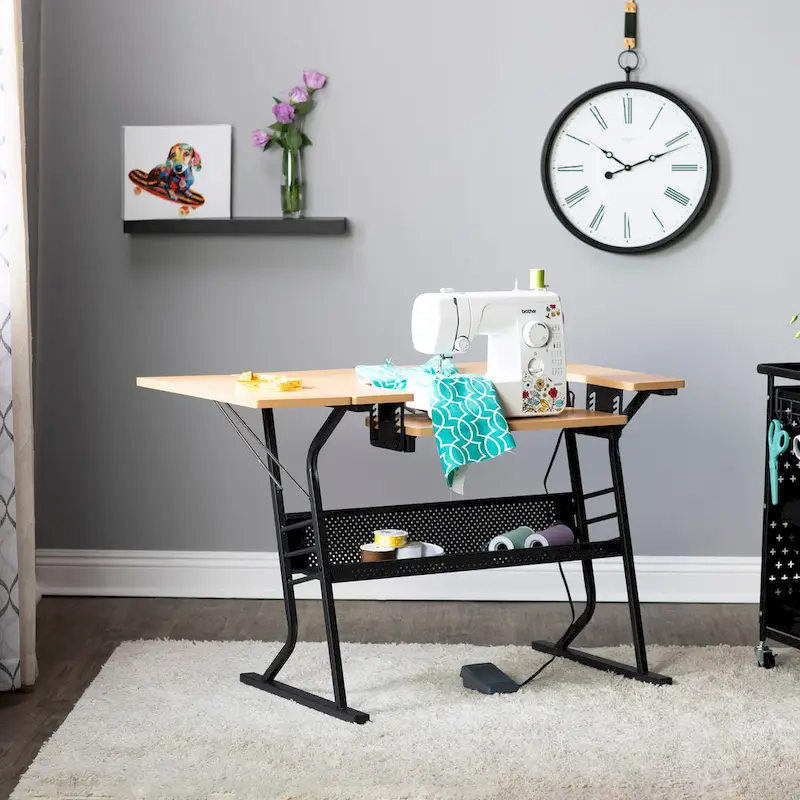 Studio Designs Eclipse Sewing and Crafting Table, White or Maple Top