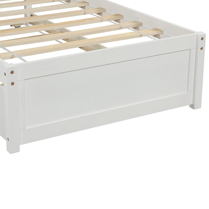 Elegant Twin Wood Platform Bed with Trundle