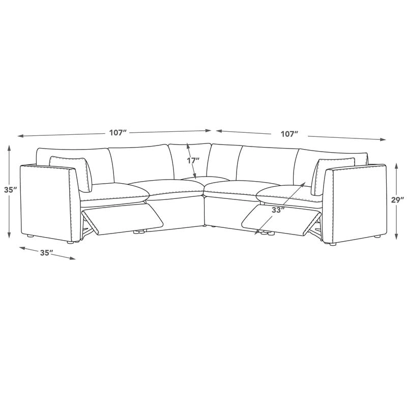 Cypress 107 W Power Reclining Sectional Sofa Couch