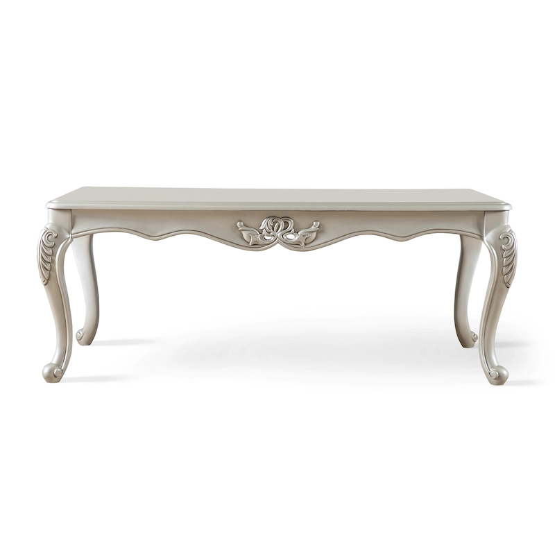 Furniture of America Clarissa Traditional Solid Wood Coffee Table with Carved Legs