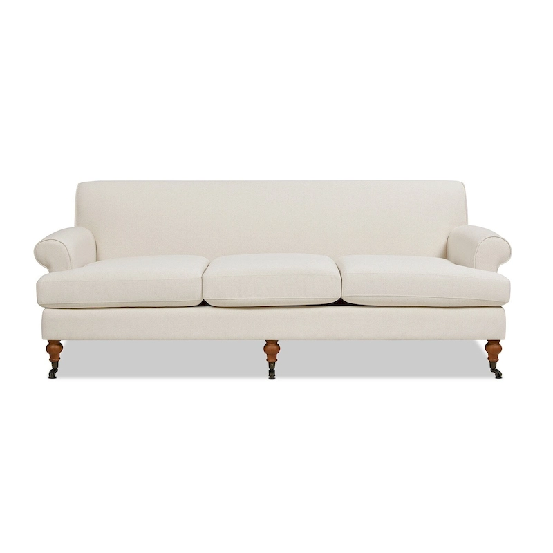 Alana Lawson 88 Inch Living Room Sofa  Three Cushion Couch with Rolled Arms and Tight Back  Minimal Assembly Required