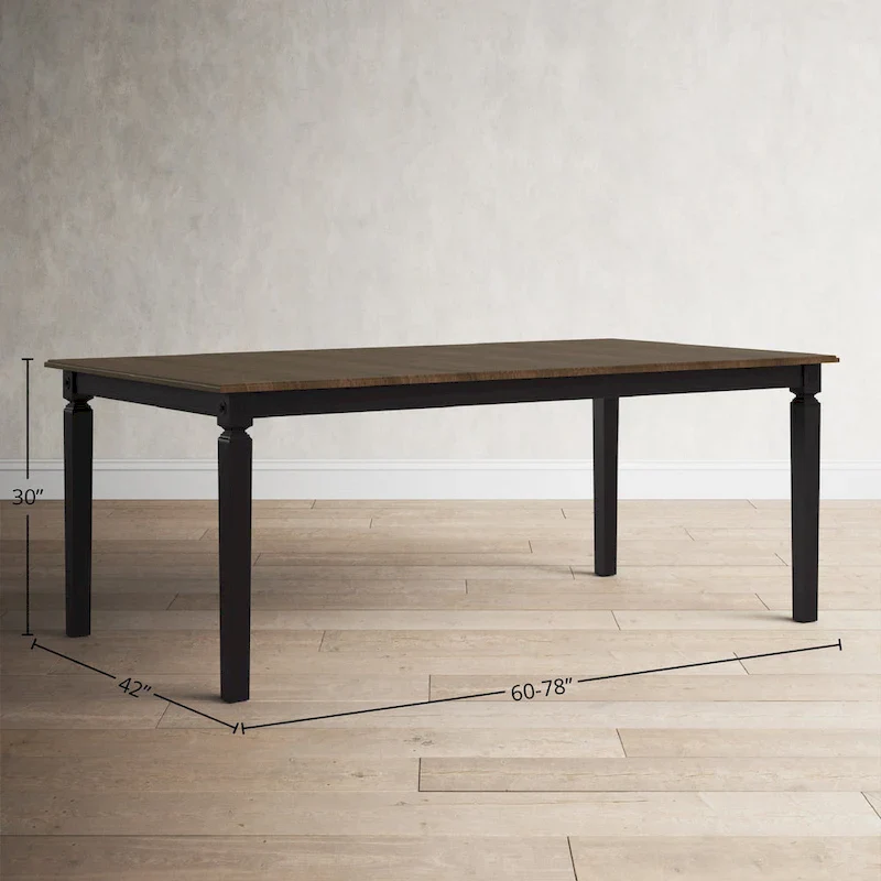 Rubbed Charcoal-Gray Rectangular Dining Table