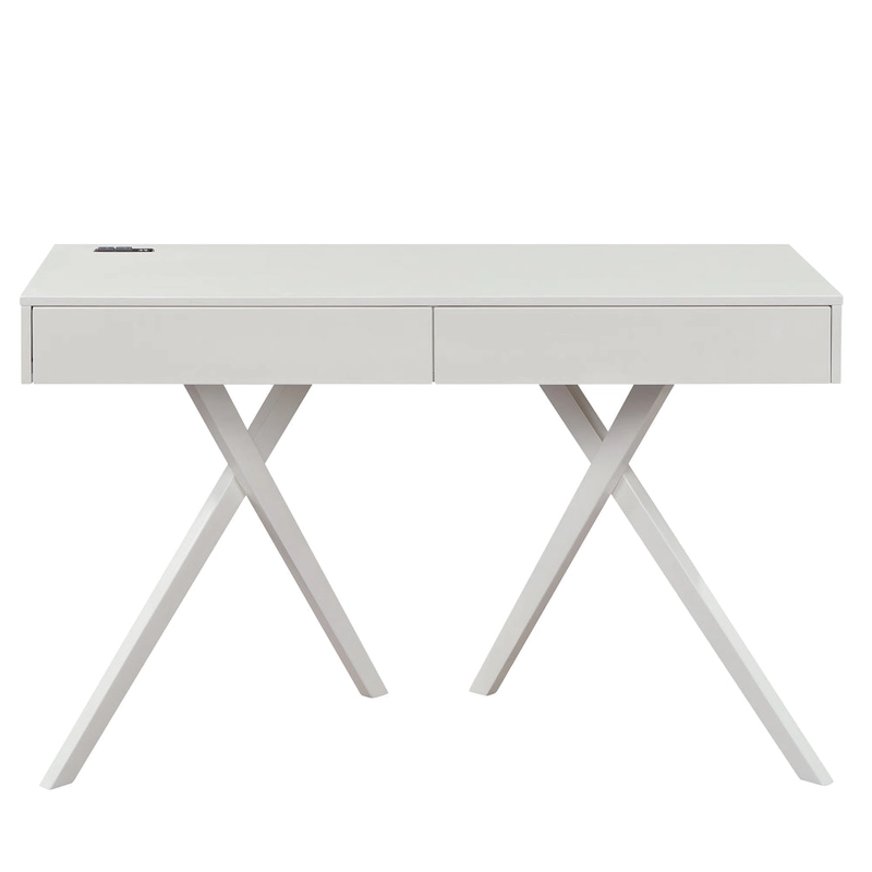 Foli Transitional 47-inch Wood 2-Drawer Desk with USBs and Power Outlets by Furniture of America