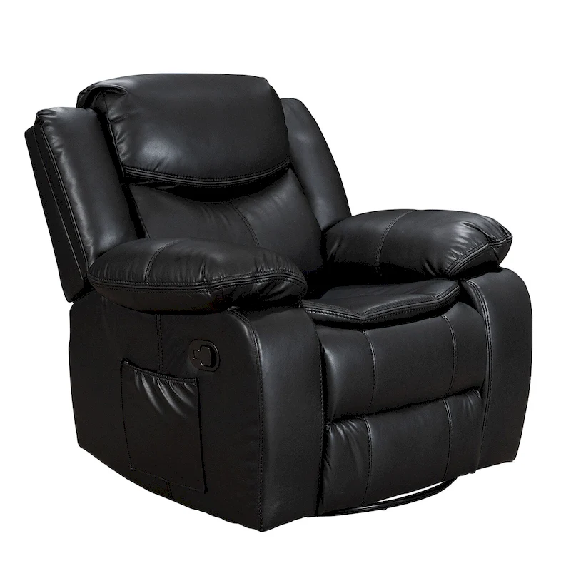 Wide Seat Durable Leather Massage and Heat Recliner