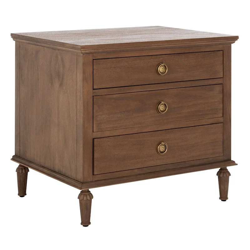 Three-Drawer Wooden Bedside Table