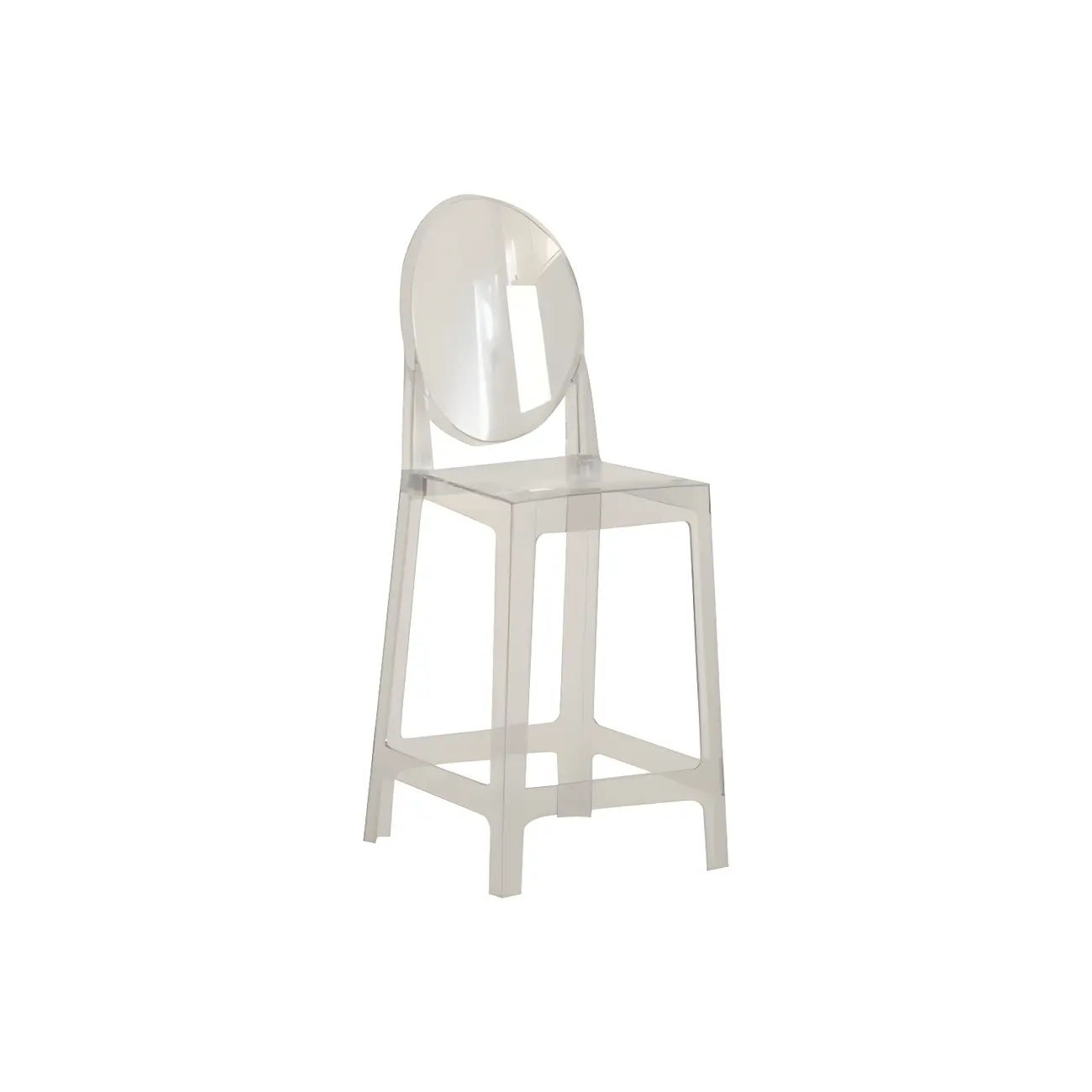 Modern Acrylic Smooth Elegant Circular Backrest Bar Stool