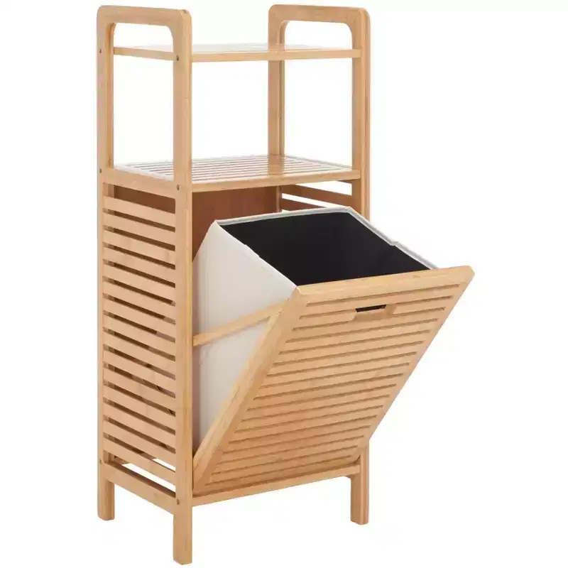 Hallow Laundry Basket with Shelf - STG1903 - Natural/Beige - Safavieh