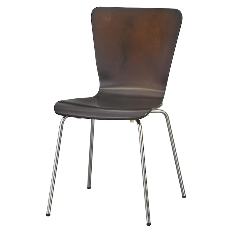 Hourglass Bentwood Chair, Grey/White/Espresso, Chrome Legs, Retro, Seats 1