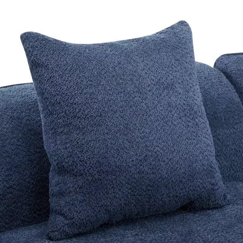 Christopher Knight Home Hailey 126 Modern Boucle Upholstered 5 Seater Curved Sectional Sofa with Pillows