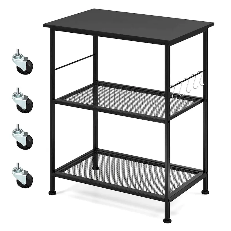 3-Tier Kitchen Serving Cart Utility Standing Microwave Rack - See Details
