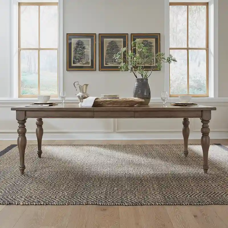 Americana Farmhouse Dusty Taupe Rectangular Table Set with Dining Chairs Various Options