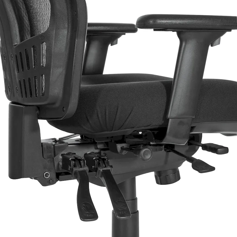 Black Breathable Office Chair with Fixed Backrest