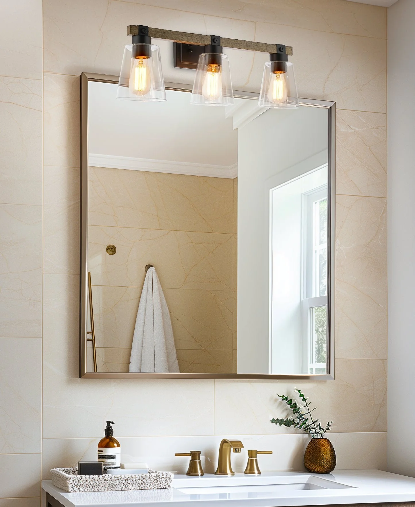 Asher 23 3-Light Farmhouse Vanity / Bathroom Light