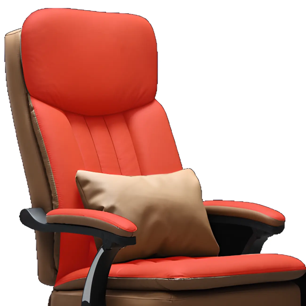 Stylish Brown Leather Reclining Executive Office Chair